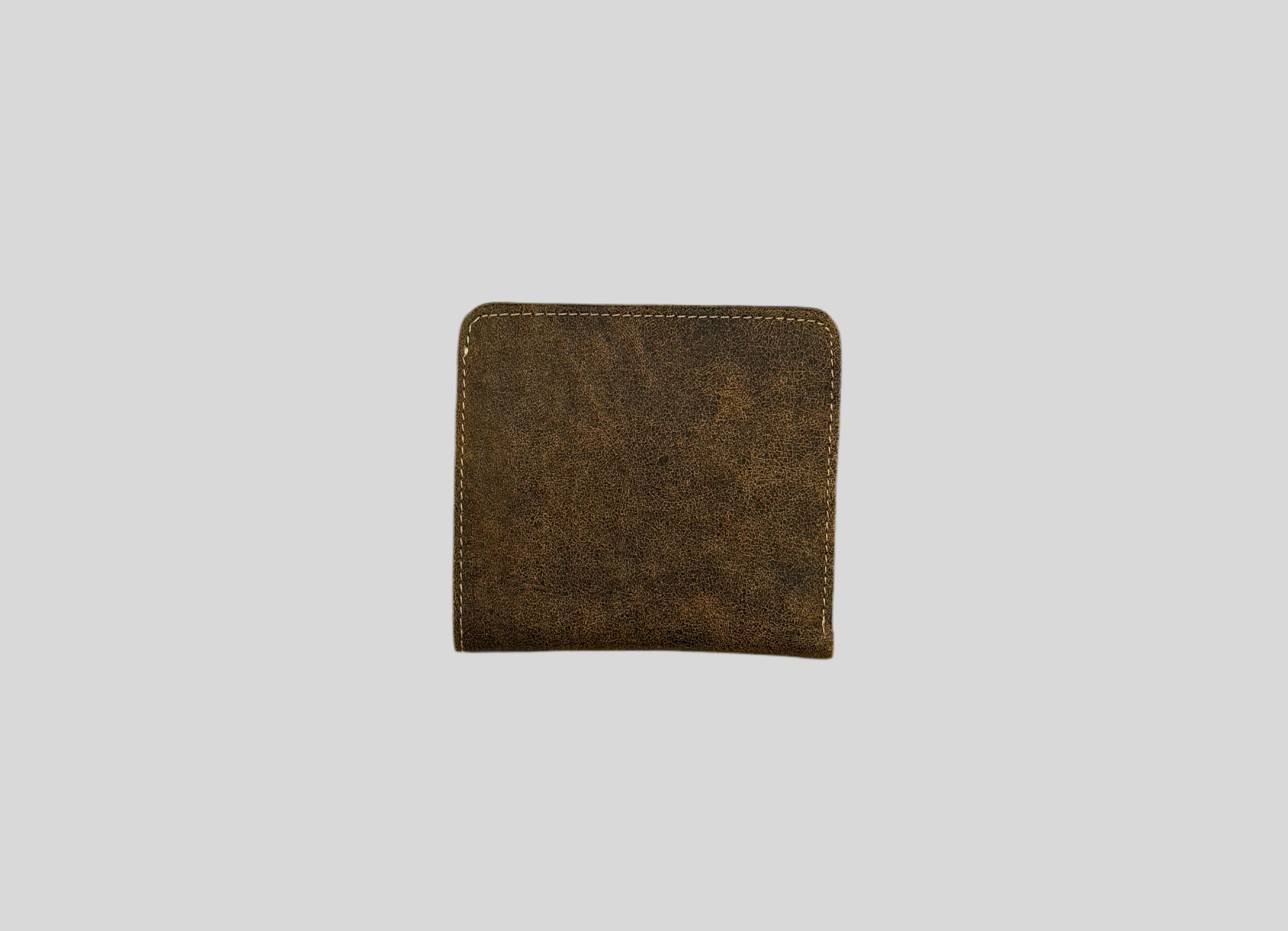 Vintage Distressed Leather Bifold Wallet with Coin Pocket