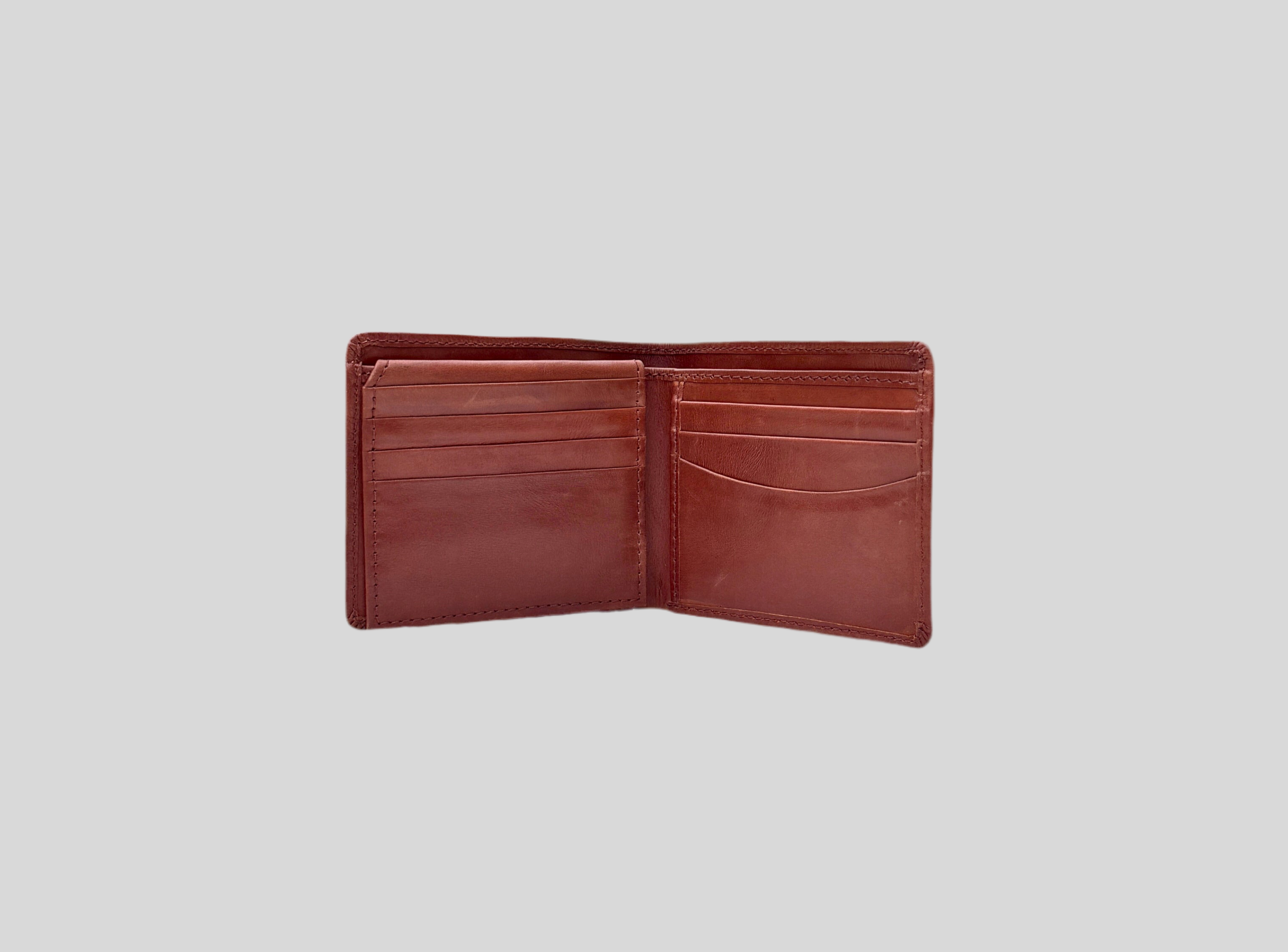 Chestnut Brown Smooth Leather Slim Bifold Wallet