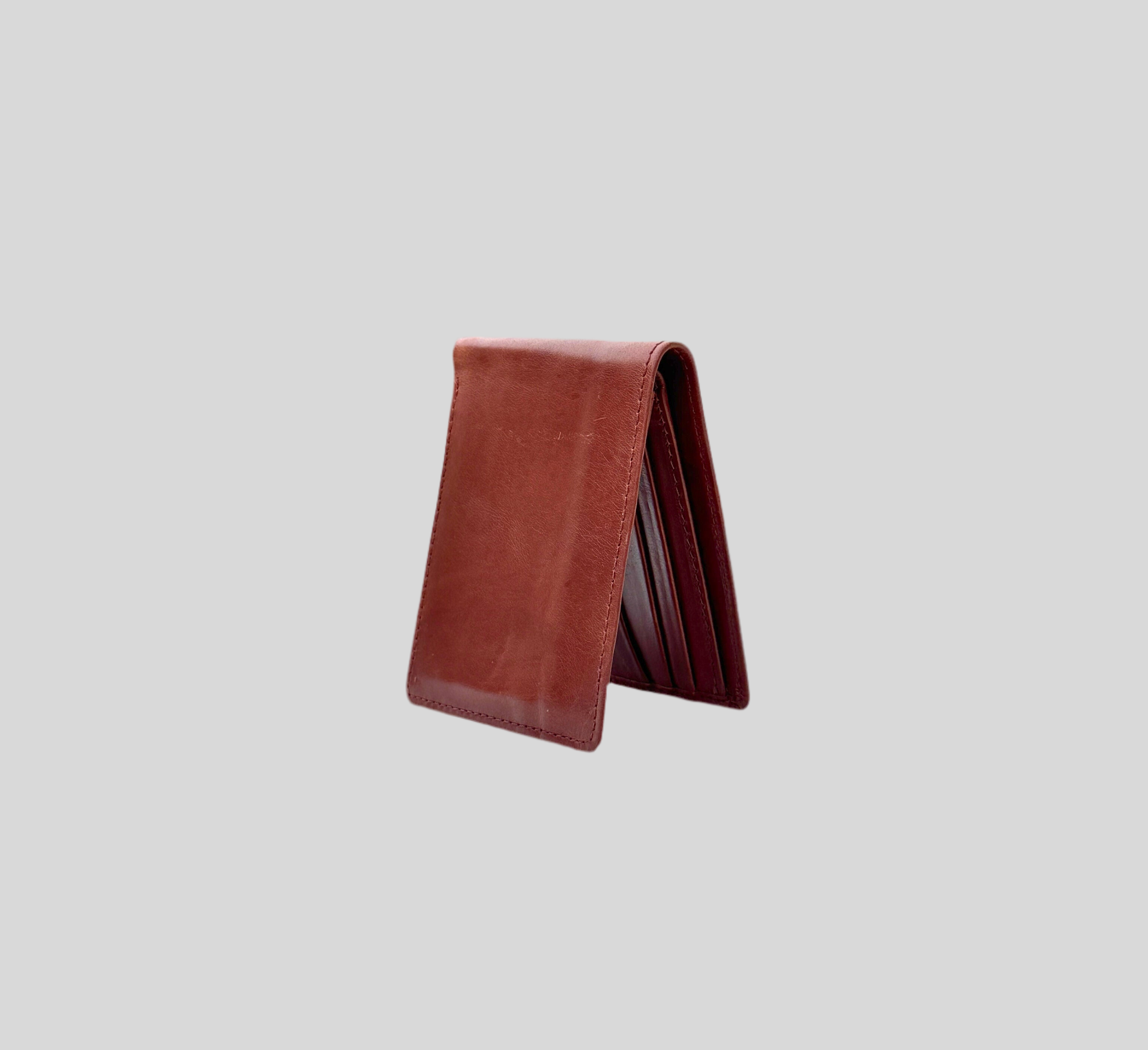 Chestnut Brown Smooth Leather Slim Bifold Wallet