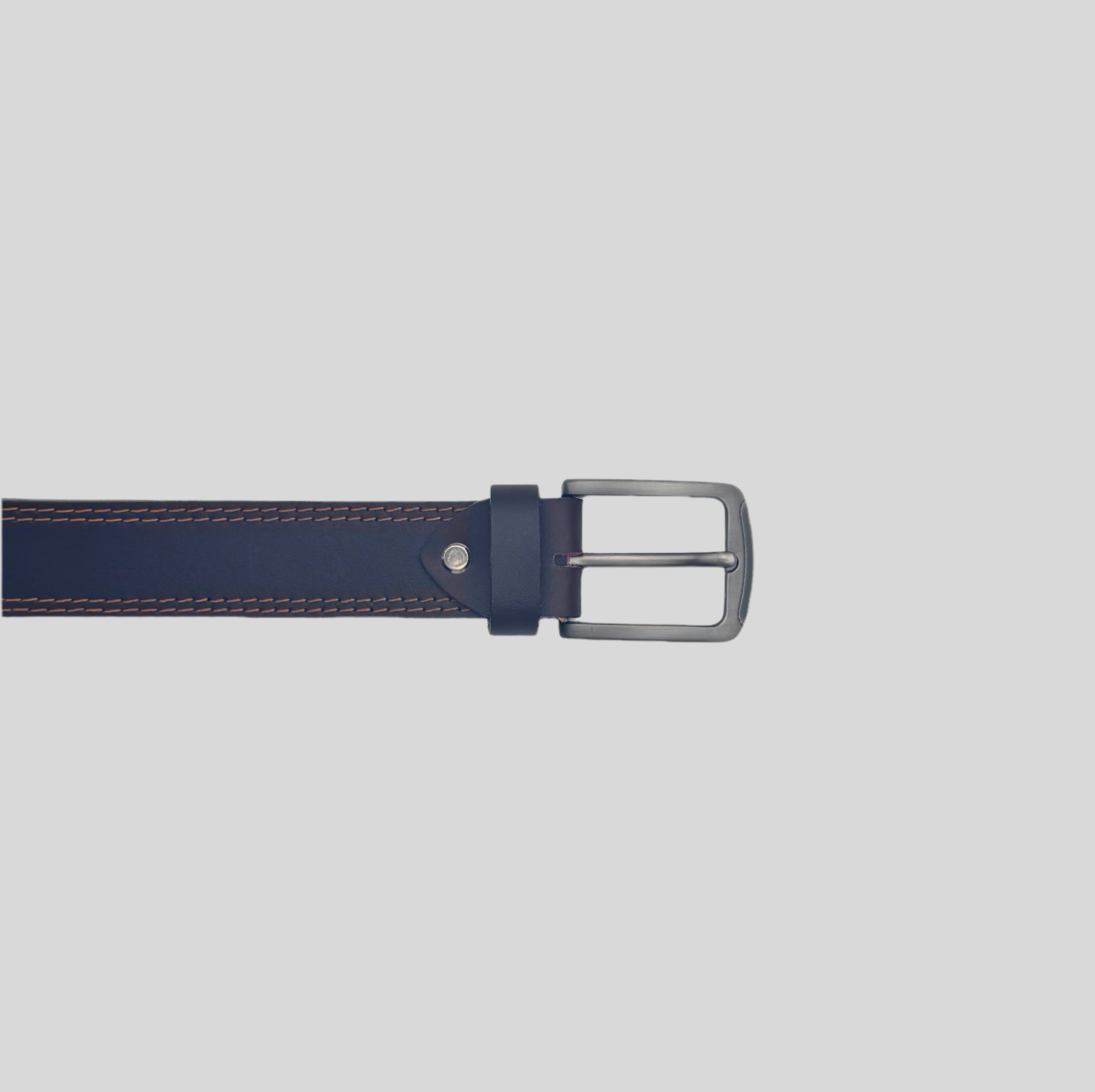 Premium Full-Grain Leather Belt – Dark Brown with Contrast Stitching