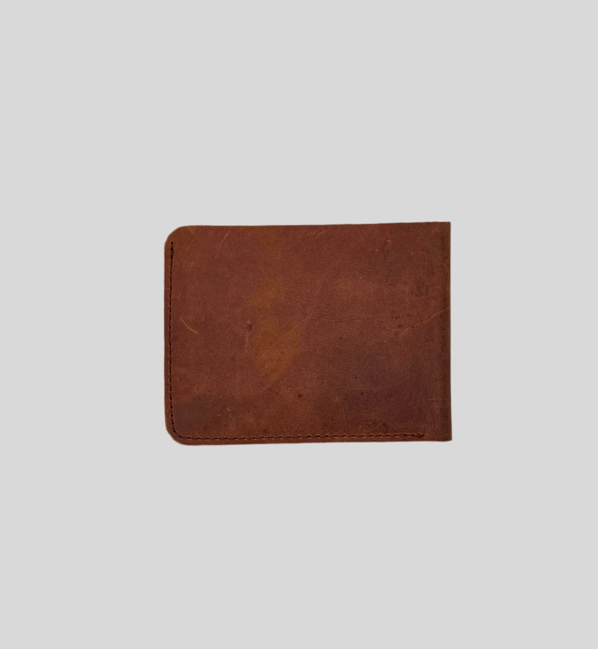 Rustic Brown Distressed Leather Slim Bifold Wallet