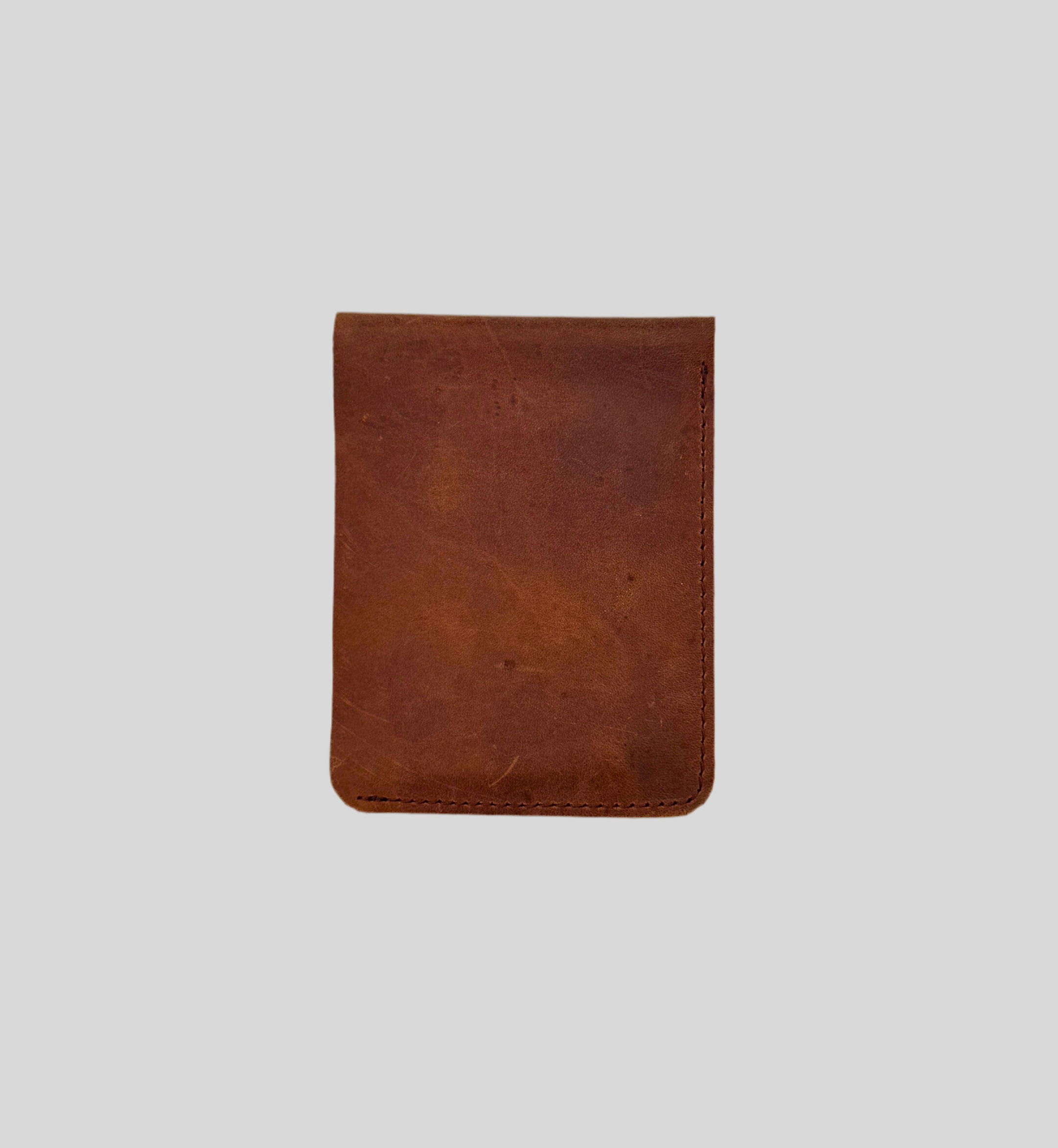 Rustic Brown Distressed Leather Slim Bifold Wallet