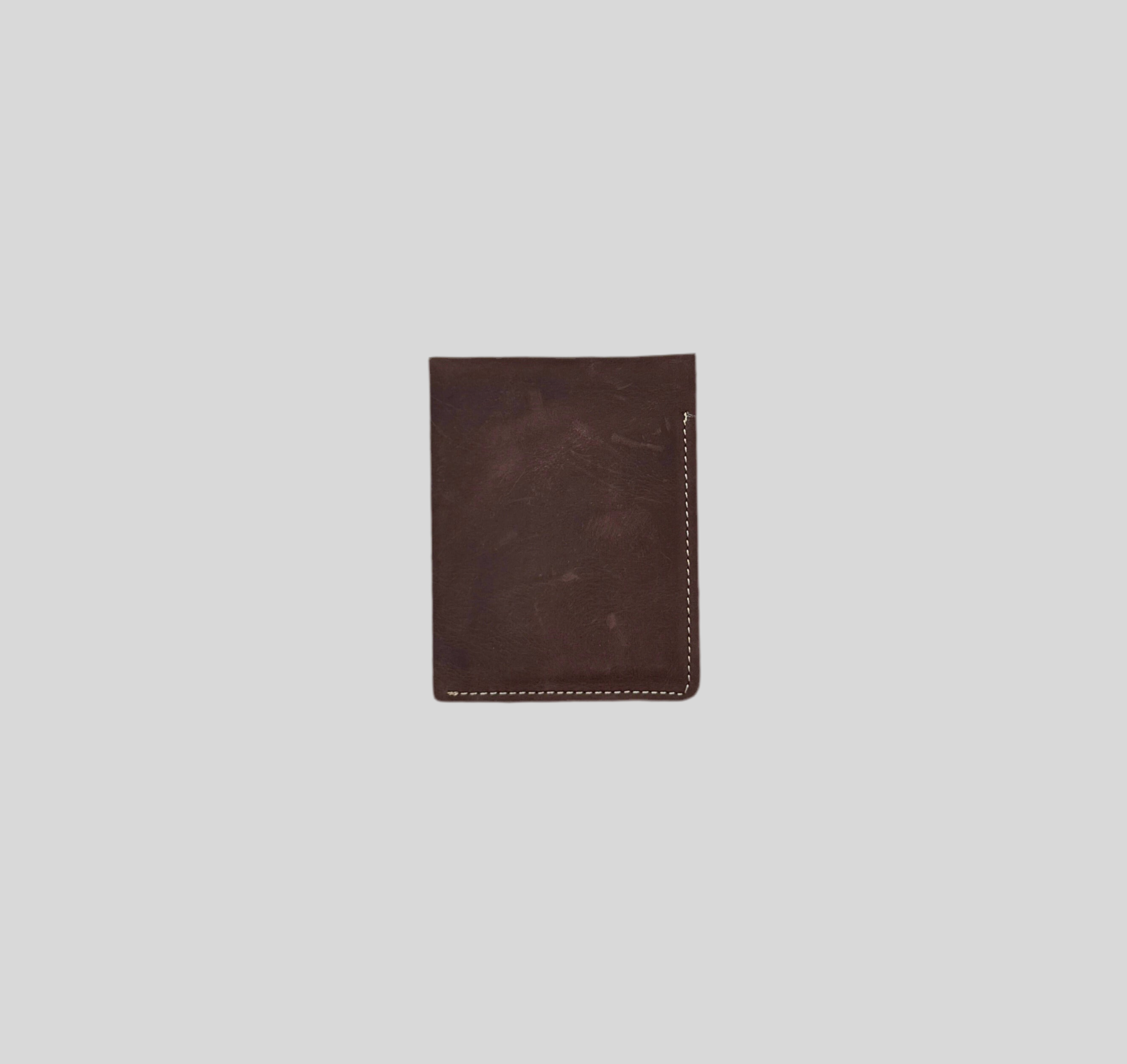Dark Rustic Brown Distressed Leather Slim Bifold Wallet