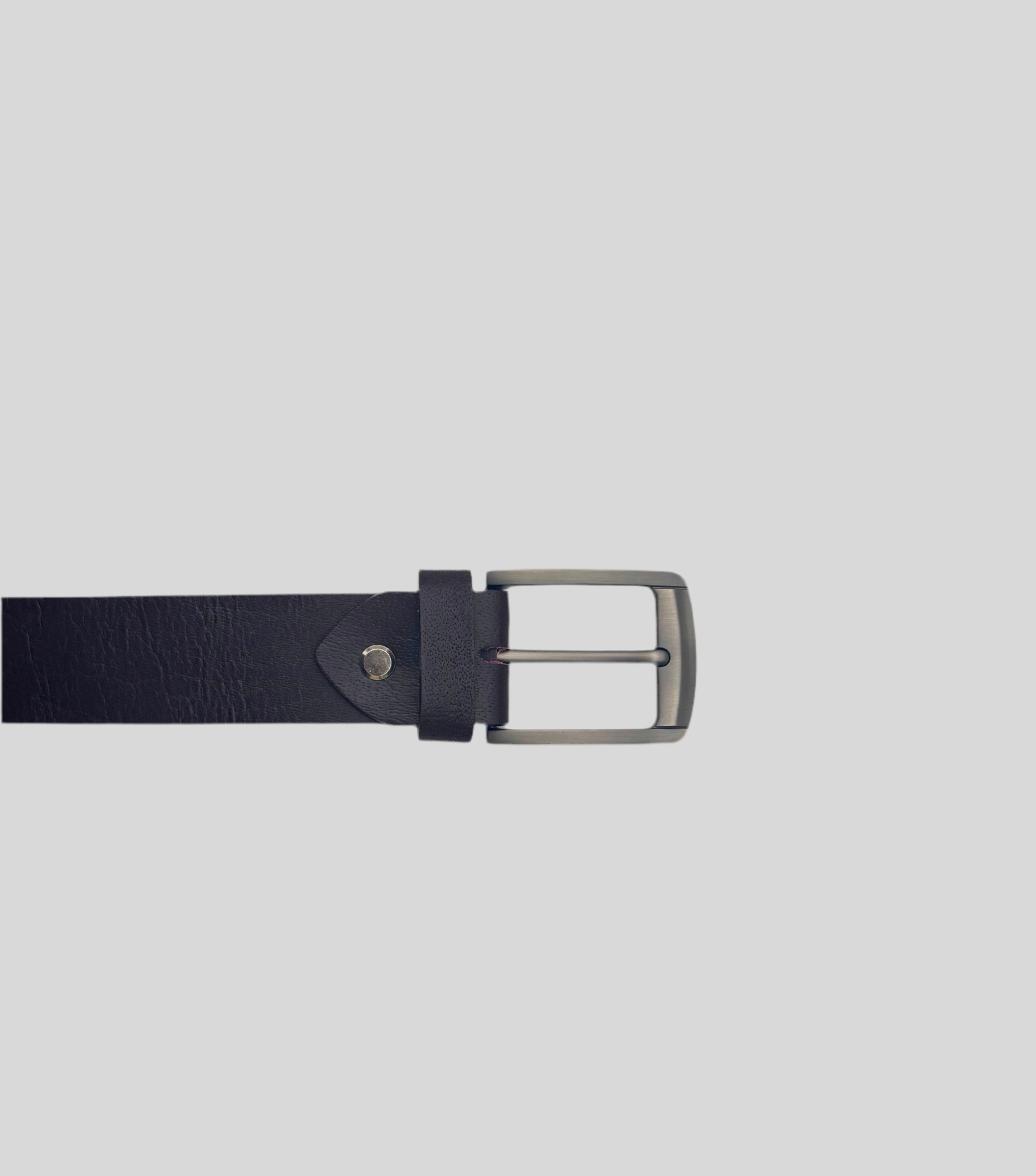 Premium Full-Grain Leather Belt – Dark Brown with Brushed Metal Buckle