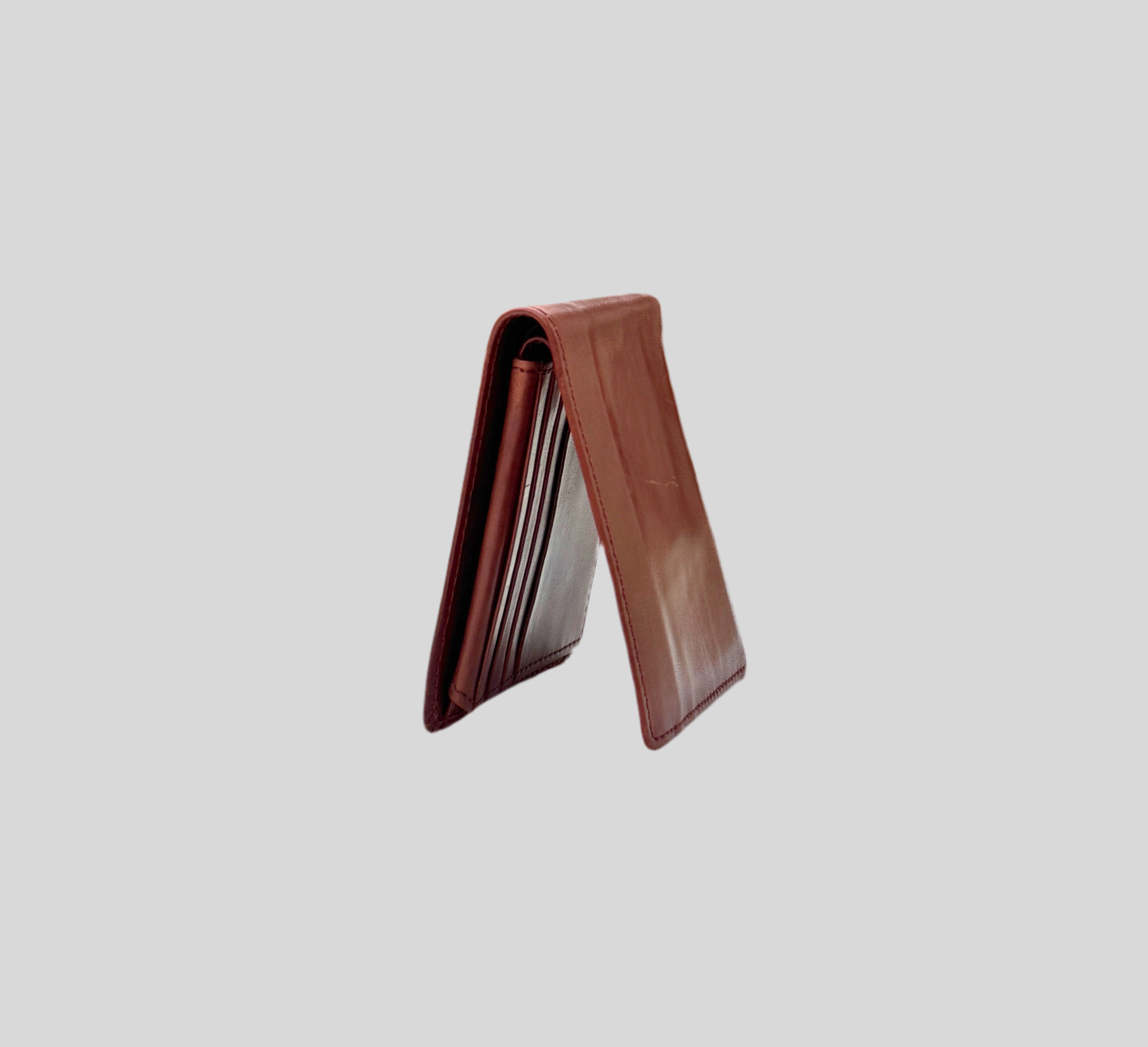Chestnut Brown Smooth Leather Slim Bifold Wallet
