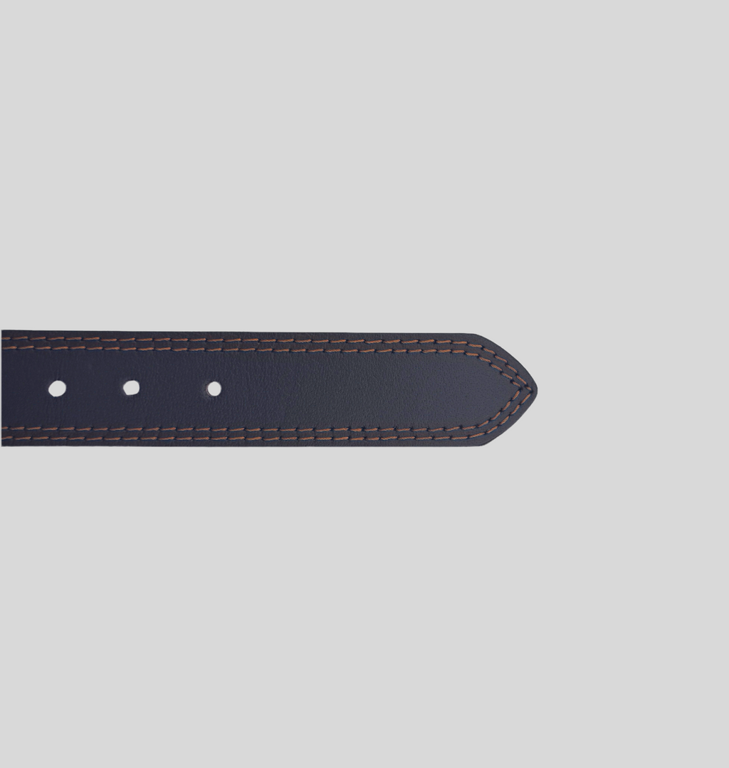 Premium Full-Grain Leather Belt – Dark Brown with Contrast Stitching