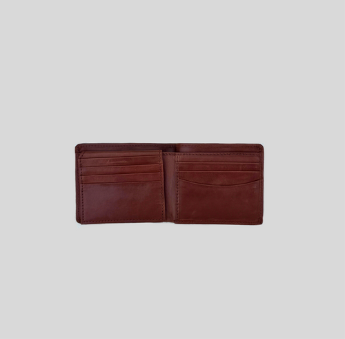 Chestnut Brown Smooth Leather Slim Bifold Wallet