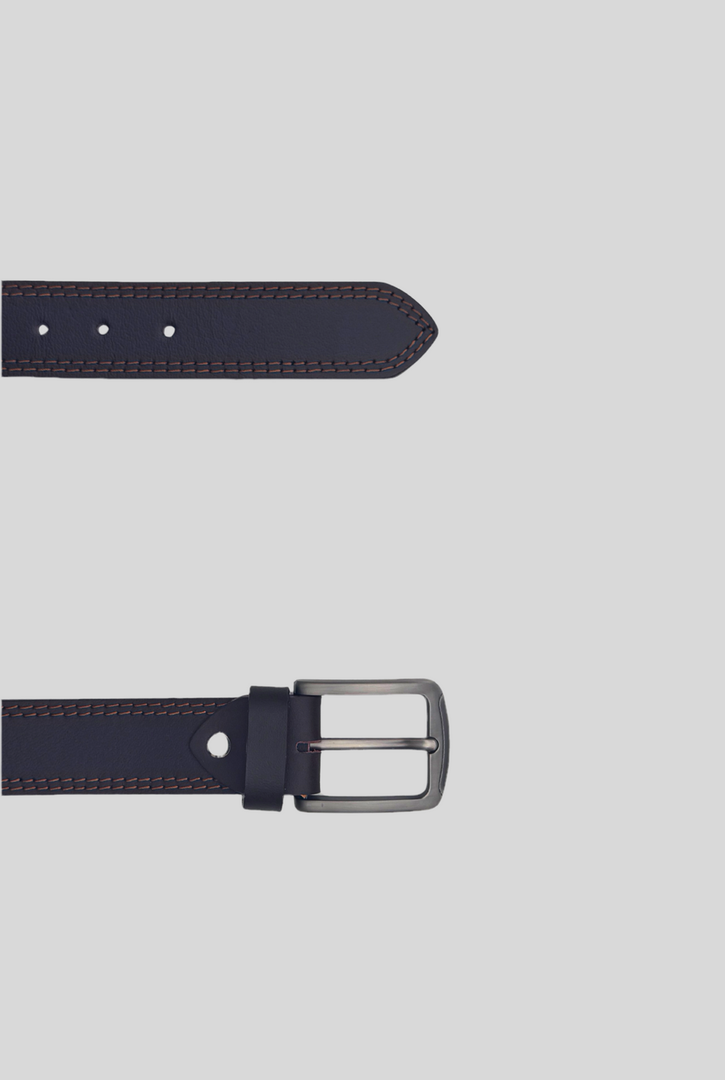 Premium Full-Grain Leather Belt – Dark Brown with Contrast Stitching