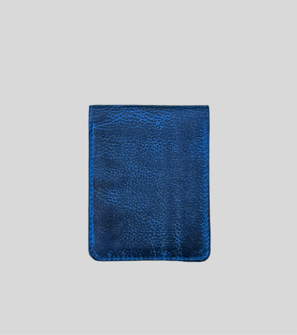 Cobalt Blue Distressed Leather Slim Bifold Wallet