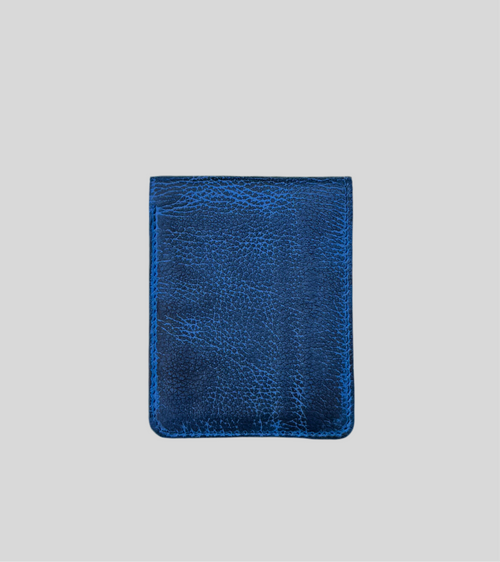 Cobalt Blue Distressed Leather Slim Bifold Wallet